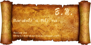 Barabás Mína névjegykártya
